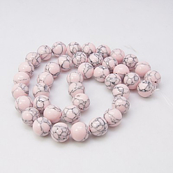 Lavender Blush Synthetic Turquoise Beads Strands, Dyed, Round, Lavender Blush, 10mm, Hole: 1mm, about 40pcs/strand, 15.7
