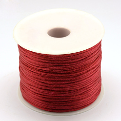 Темно-Красный Нейлоновая нить, гремучий атласный шнур, темно-красный, 1.5 мм, около 100 ярдов / рулон (300 футов / рулон)