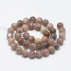 Sunstone Natural Sunstone Beads Strands, Round, 4mm, Hole: 1mm, about 84~90pcs/strand, 15.1 inch