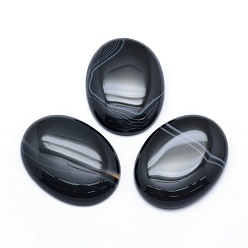 Banded Agate Natural Banded Agate Cabochons, Oval, 40x30x7.5~8mm