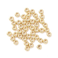 Золотой 304 из нержавеющей стали бусы, Диск / плоские круглые, золотые, 4x2 мм, отверстие : 1.5 мм