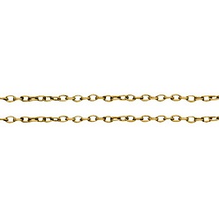 Golden Iron Cable Chains, Unwelded, with Spool, Oval, Lead Free, Golden Color, 5x3x1mm, about 328.08 Feet(100m)/roll