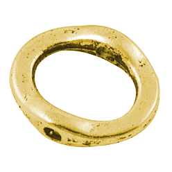 Antique Golden Tibetan Style Alloy Bead Frame, Ring, Antique Golden, Lead Free & Cadmium Free & Nickel Free, 15x13x3.5mm, Hole: 1.5mm