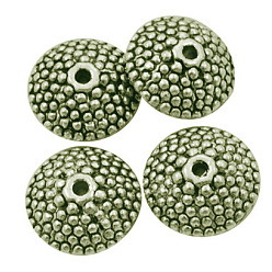 Bronze Antique  Perles de séparateur de style tibétain , plat rond, bronze antique, sans plomb et sans cadmium et sans nickel, 11x11x6mm, Trou: 1.5mm