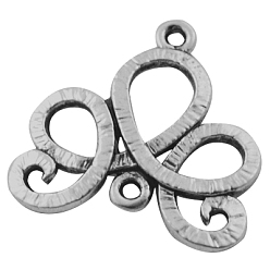 Antique Silver Alloy Links, Lead Free & Cadmium Free & Nickel Free, Flower, Antique Silver Color, 21x21x1.5mm, Hole: 1mm