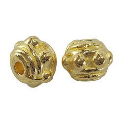 Golden Tibetan Style Alloy Spacer Beads, Lead Free & Cadmium Free, Golden, 7x5.5mm, Hole: 1mm