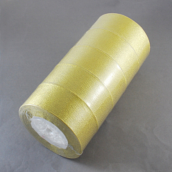 Goldenrod Glitter Metallic Ribbon, Sparkle Ribbon, DIY Material for Organza Bow, Double Sided, Goldenrod, 1-5/8 inch(40mm), 25yards/roll(22.86m/roll), 5rolls/set