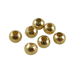 Golden Brass Smooth Round Beads, Seamed Spacer Beads, Golden, 3mm, Hole: 1mm