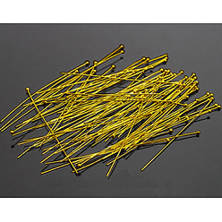 Golden Brass Ball Head pins, Nickel Free, Golden Color, Size:  about 0.5mm thick, 24 Gauge,, 50mm long, Head: 1.5mm