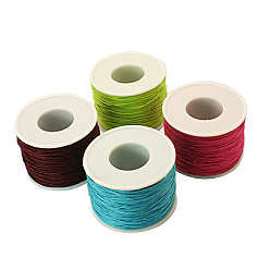 Mixed Color Waxed Cotton Cord, Mixed Color, 1mm, about 87.48 yards(80m)/roll