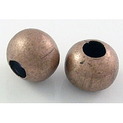 Red Copper Iron Beads, Nickel Free, Red Copper, 10mm, hole: 4mm