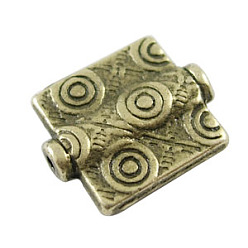 Antique Bronze Tibetan Antique Bronze Metal Beads, Lead Free & Cadmium Free, 10mm wide, 12mm long, 3mm thick, hole: 1mm