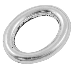 Antique Silver Tibetan Style Linking Rings, Oval Ring, Cadmium Free & Lead Free, Antique Silver, 16x12.5x2.5mm, Hole: 11mm