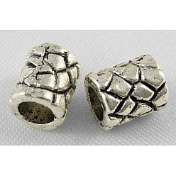 Antique Silver Tibetan Style Alloy Beads, Lead Free & Nickel Free & Cadmium Free, Column, Antique Silver, 7x6mm, Hole: 4mm