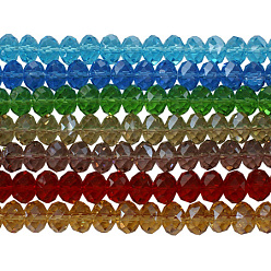 Mixed Color Handmade Glass Beads, Imitate Austrian Crystal, Faceted Abacus, Mixed Color, 12x8mm, Hole: 1mm, about 72pcs/strand