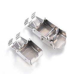 Stainless Steel Color 201 Stainless Steel Watch Band Clasps, Fold Over Clasps, Stainless Steel Color, 26x14x7mm, Hole: 10x4mm