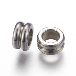 Stainless Steel Color 304 Stainless Steel Beads, Ring, Stainless Steel Color, 8x4mm, Hole: 4.5mm