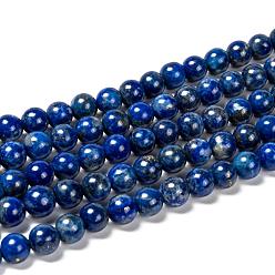 Lapis Lazuli Natural Lapis Lazuli Bead Strands, Round, 8mm, Hole: 1mm, about 45~49pcs/strand, 15.5 inch(395mm)