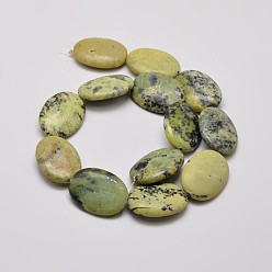 Serpentin Brins de perles ovales en serpentine naturelle, 30x22x8mm, Trou: 1mm, Environ 13 pcs/chapelet, 15.7 pouce