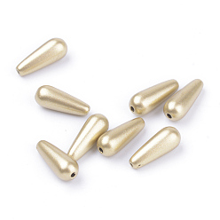 Gold Matte Style Spray Painted Acrylic Beads, teardrop, Gold, 13x5mm, Hole: 1.5mm, about 2500pcs/500g