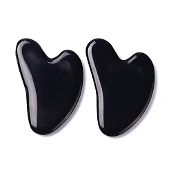 Obsidian Natural Black Obsidian Gua Sha Boards, Scraping Massage Tools, Gua Sha Facial Tools, Heart, 78x55x6.5mm