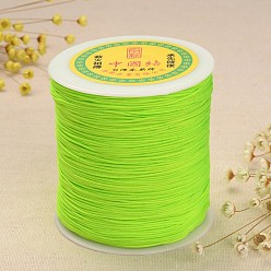 Lawn Green Polyester Cord, Knotting Cord Beading String, for Bracelet Making, Lawn Green, 1mm, about 300meter/roll
