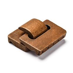 Coconut Brown Wood Clasps, Coconut Brown, about 48mm wide, 46mm long, 18mm thick
