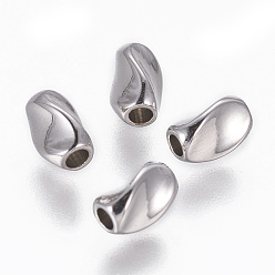 Platinum Brass Beads, Twist, Platinum, 5x3x3mm, Hole: 1.2mm