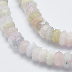 Morganite Natural Morganite Beads Strands, Faceted, Rondelle, 6~6.5x3~4mm, Hole: 1mm, about 122pcs/strand, 15.5 inch