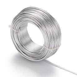 Серебро Круглая алюминиевая проволока, гибкий провод ремесла, для изготовления кукол из бисера, серебряные, 12 датчик, 2.0 мм, 55 м / 500 г (180.4 футов / 500 г)