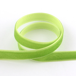 Yellow Green 1/4 inch Single Face Velvet Ribbon, Yellow Green, 1/4 inch(6.5mm), about 200yards/roll(182.88m/roll)