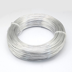 Argent Fil d'aluminium rond, fil d'artisanat flexible, pour la fabrication artisanale de poupée de bijoux de perles, argenterie, Jauge 22, 0.6mm, 280m/250g(918.6 pieds/250g)
