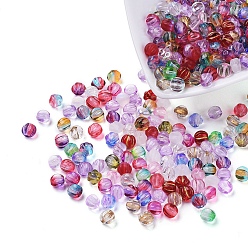 Mixed Color Czech Glass Beads, Electroplated/Dyed/Transparent/Gold Inlay Color, Pumpkin, Mixed Color, 5.5x5.5mm, Hole: 1mm, about 357~363pcs/bag