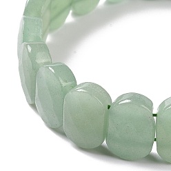 Зеленый Авантюрин Овальный эластичный браслет из бусин из натурального зеленого авантюрина, украшения из драгоценных камней для женщин, внутренний диаметр: 2-1/8 дюйм (5.4~5.5 см)