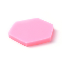 Pink Halloween Theme Food Grade Silicone Molds, Fondant Molds, For DIY Cake Decoration, Chocolate, Candy, UV Resin & Epoxy Resin Jewelry Making, Hexagon with Mixed Shape, Pink, 90x84x10mm