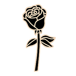 Black Rose of Life Enamel Pin, Alloy Badge for Backpack Clothes, Black, 34x16mm