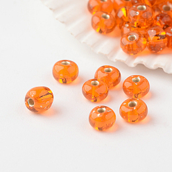 Dark Orange 6/0 Grade A Round Glass Seed Beads, Silver Lined, Dark Orange, 4x3mm, Hole: 1mm, about 4800pcs/pound