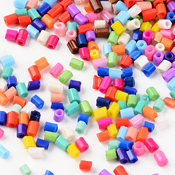 Mixed Color Two Cut Glass Seed Beads, Hexagon, Baking Paint, Mixed Color, 1.5~3x2~2.5mm, Hole: 0.8mm, about 450g/bag