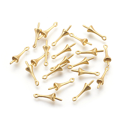 Mixed Color Brass Peg Bails Pendants, For Half Drilled Beads, Long-Lasting Plated, Lead Free & Cadmium Free & Nickel Free, Matte Style, Mixed Color, 16x4.5mm, Hole: 1.2mm, Pin: 0.8mm