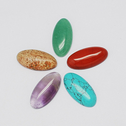 Couleur Mélangete Cabochons de pierres fines, pierre mixte, ovale, couleur mixte, 30x15x6mm