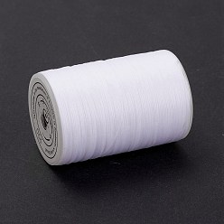 Blanc Ficelle ronde en fil de polyester ciré, cordon micro macramé, cordon torsadé, pour la couture de cuir, blanc, 0.3~0.4mm, environ 174.98 yards (160m)/rouleau