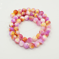 Violet Natural Persian Jade Beads Strands, Dyed, Round, Violet, 6mm, Hole: 1mm, about 62pcs/strand, 16 inch