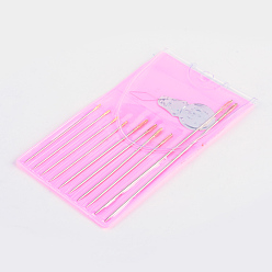 Pink Iron Needles, with Sewing Needle Devices Threader, Pink, 51~75x0.8~1mm