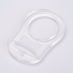 Прозрачный Кольцо-держатель для детской соски из экологически чистого пластика, прозрачные, 48x32x3 мм, отверстие : 22 мм