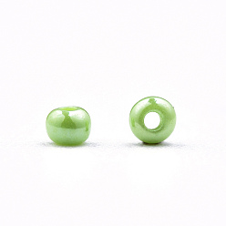 Весенне-зеленый 11/0 чешский непрозрачный стеклянный бисер, lustered, круглые, весенний зеленый, 2.2x1.5 мм, отверстие : 0.7 мм, о 500 г / мешок
