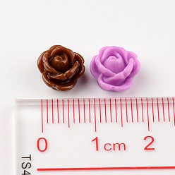 Mixed Color Opaque Resin Beads, Rose Flower, Mixed Color, 9x7mm, Hole: 1mm