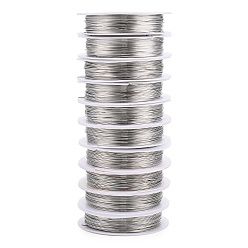 Silver Round Copper Jewelry Wire, Nickel Free, Silver, 22 Gauge, 0.6mm, about 26.24 Feet(8m)/roll