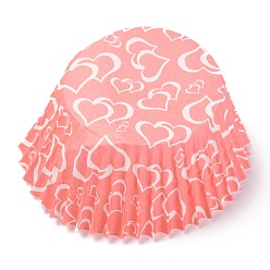 Heart Cupcake Wrappers, DIY Baking Tool, Heart Pattern, 67.5x29.5mm, about 95~100pcs/box