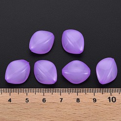 Dark Orchid Imitation Jelly Acrylic Beads, Rhombus, Dark Orchid, 17x14.5x9.5mm, Hole: 1.6mm, about 500pcs/500g
