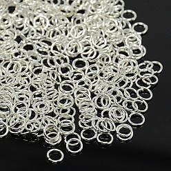 Silver Jewelry Findings, Brass Jump Rings, Cadmium Free & Lead Free, Open Jump Rings, Silver, 7x1.2mm, Inner Diameter: 4.6mm, about 6350pcs/kg